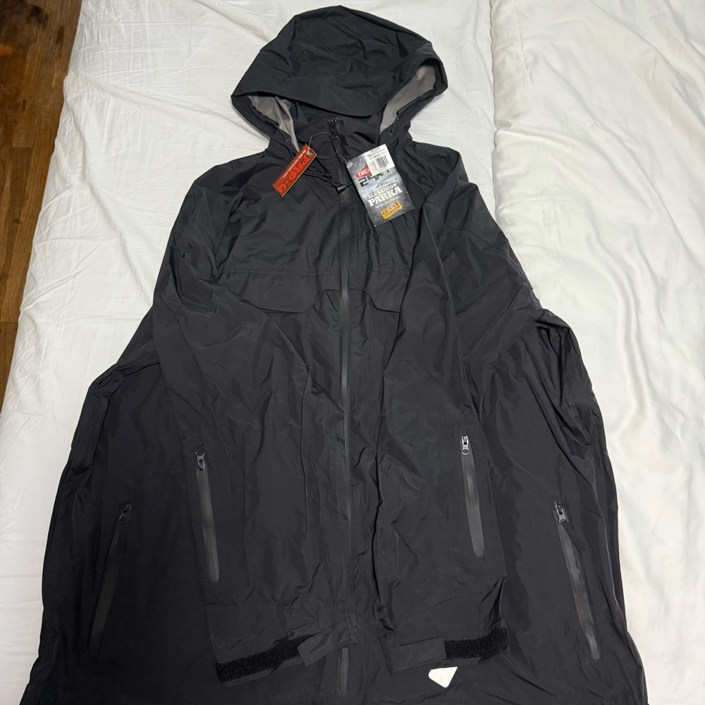 TRU-SPEC 24-7 WATERPROOF ALL SEASON RAIN PARKA JACKET COAT BLACK 3XLR